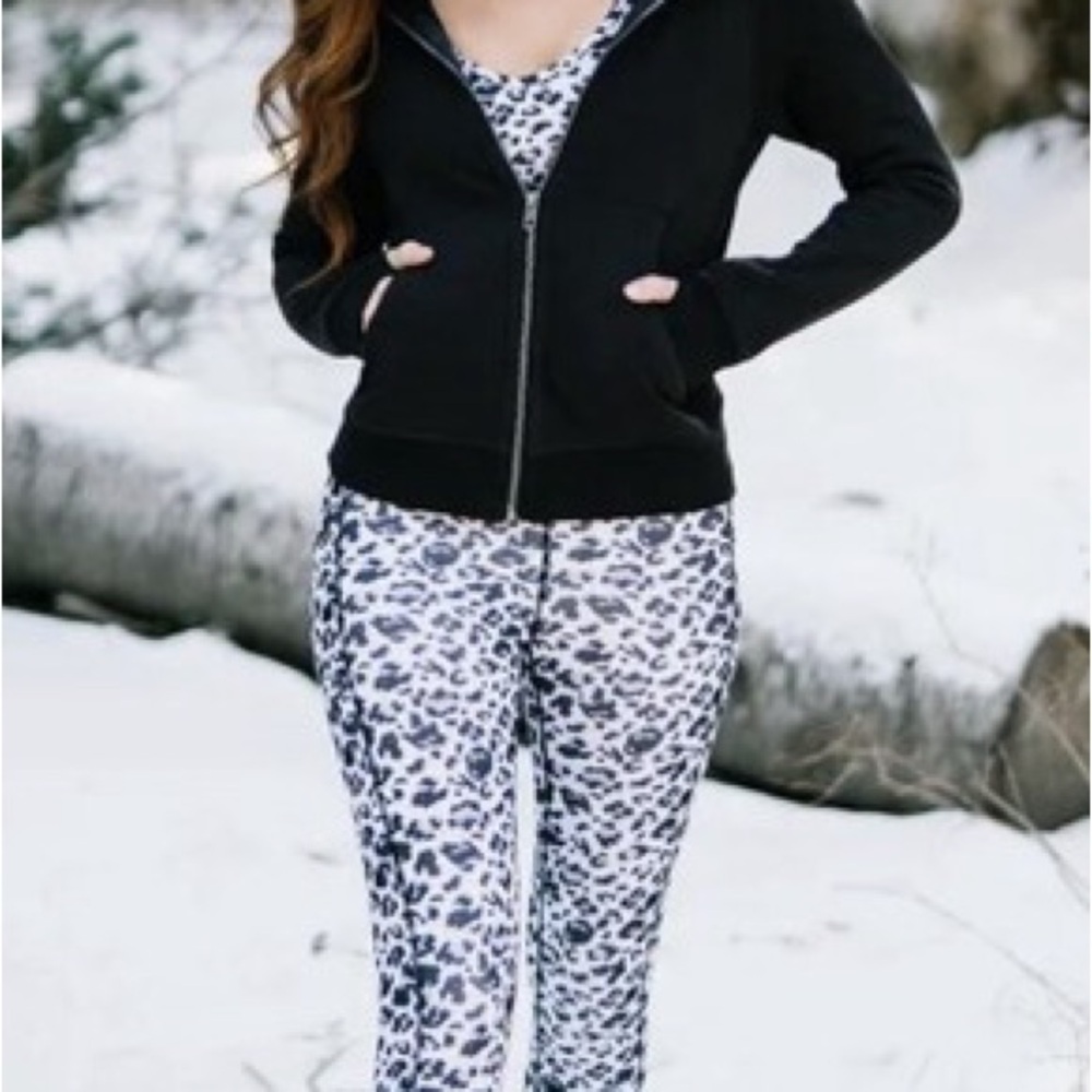 High-Rise Leopard Print Leggings - White/Black